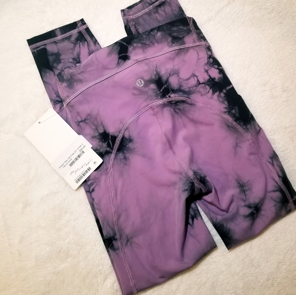Lululemon Power Thru High Rise Crop 23" Legging Tie Dye Athleisure Athletic NWT - Picture 9 of 14